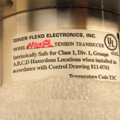 Dover Flexo NWFL 7" Textile Web Tension Transducer Load Cell Flange Mount 12Lbs