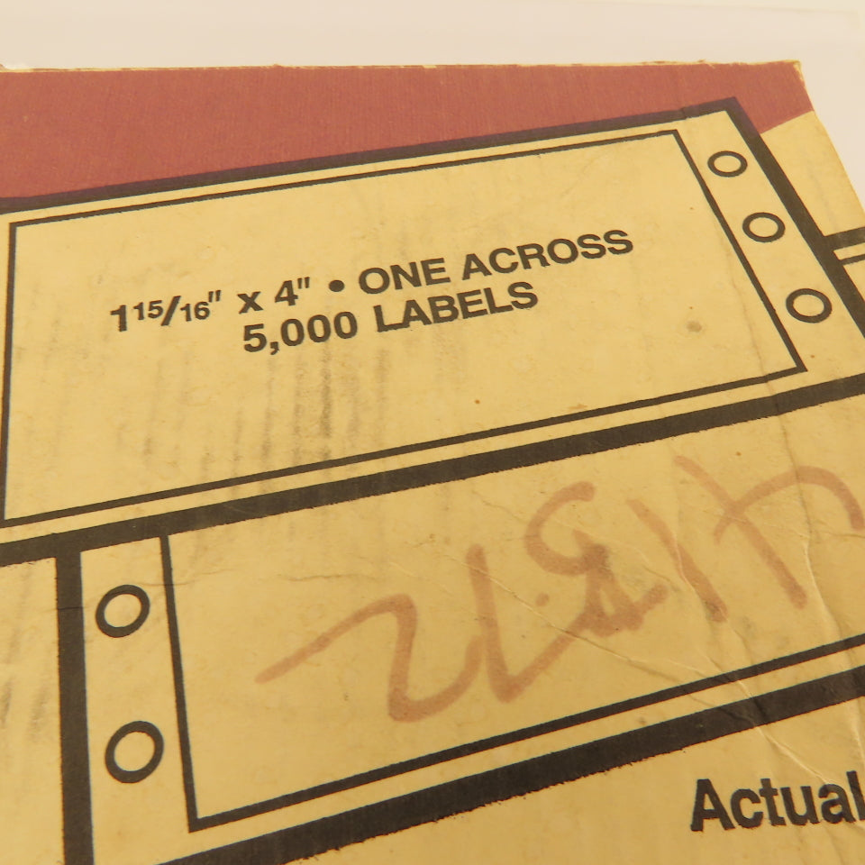 BT Masterbrand BTM00524 Continuous Form Printer Labels 1-5/16"x4" 4500 Labels