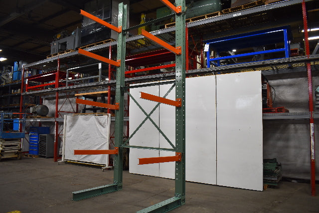 Cantilever Rack 1-Sided 16' Tall 48" Bracing Bolt Together 48" 1600Lb Cap Arms - Starter NEW