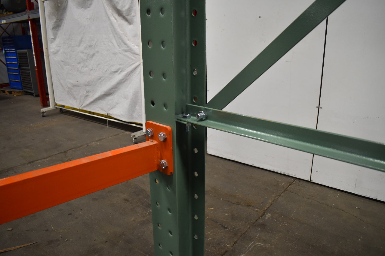 Cantilever Rack 1-Sided 16' Tall 48" Bracing Bolt Together 48" 1600Lb Cap Arms - Starter NEW