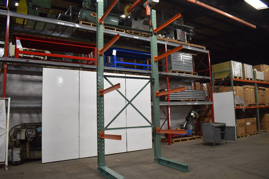 Cantilever Rack 1-Sided 16' Tall 48" Bracing Bolt Together 48" 1600Lb Cap Arms - Starter NEW