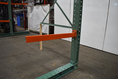 Cantilever Rack 1-Sided 16' Tall 48" Bracing Bolt Together 48" 1600Lb Cap Arms - Add-On NEW