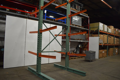 Cantilever Rack 2-Sided 16' Tall 48" Bracing Bolt Together 48" 1600Lb Cap Arms - Starter NEW