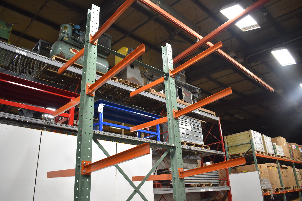 Cantilever Rack 2-Sided 16' Tall 48" Bracing Bolt Together 48" 1600Lb Cap Arms - Starter NEW