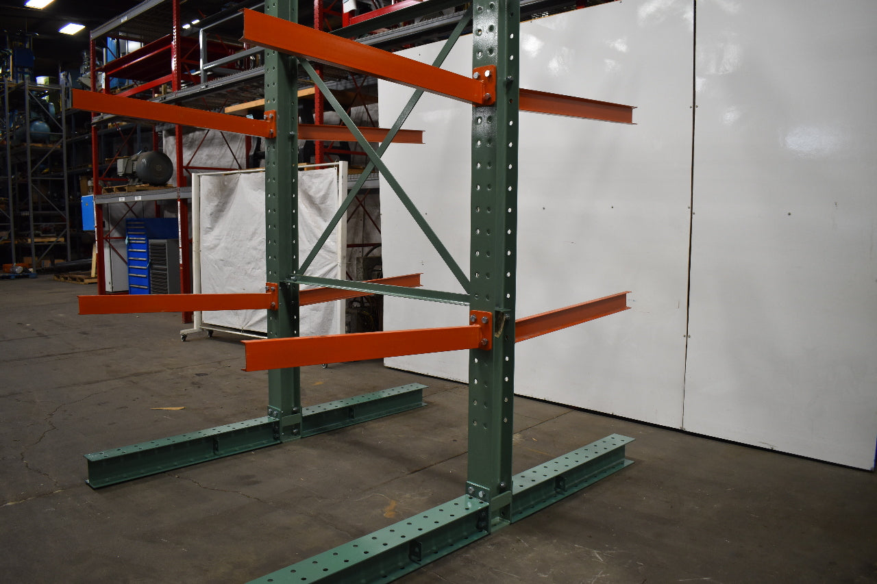 Cantilever Rack 2-Sided 16' Tall 48" Bracing Bolt Together 48" 1600Lb Cap Arms - Starter NEW