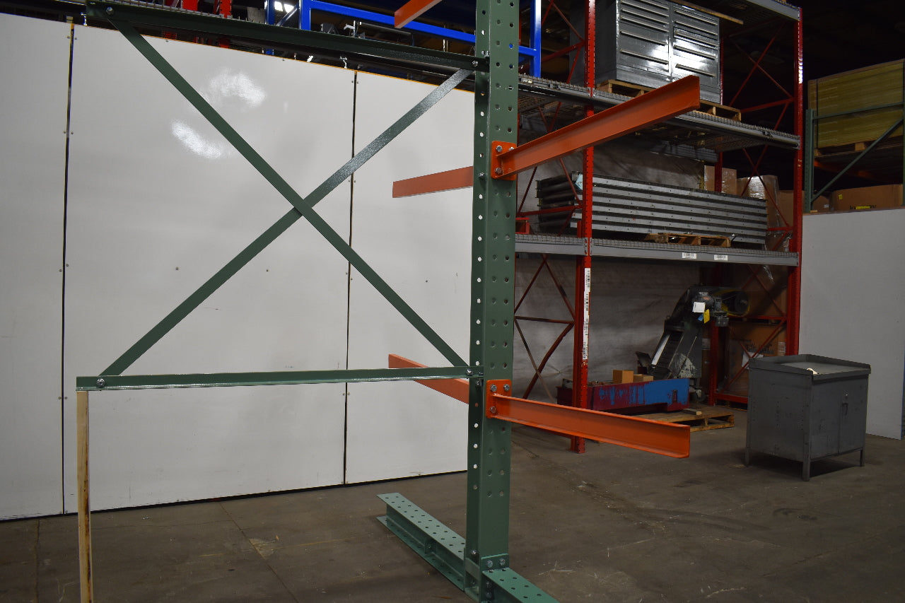 Cantilever Rack 2-Sided 16' Tall 48" Bracing Bolt Together 48" 1600Lb Cap Arms - Add-On NEW