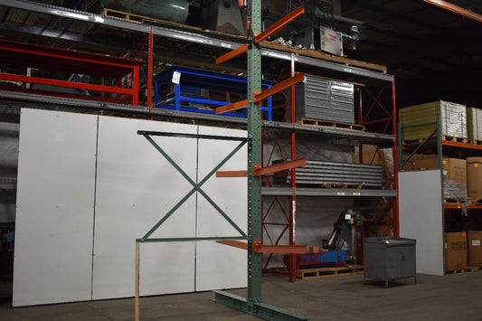 Cantilever Rack 2-Sided 16' Tall 48" Bracing Bolt Together 48" 1600Lb Cap Arms - Add-On NEW