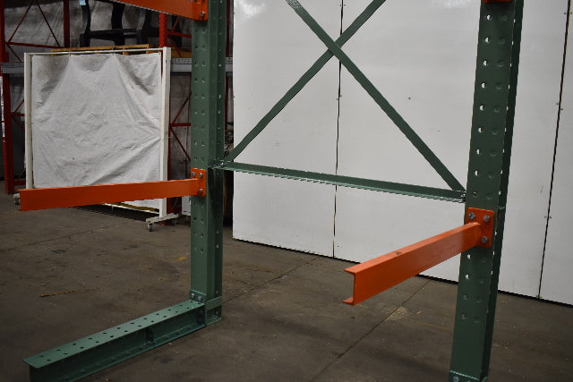 Cantilever Rack 1-Sided 16' Tall 72" Bracing Bolt Together 48" 1600Lb Cap Arms - Starter NEW