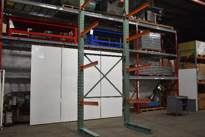 Cantilever Rack 1-Sided 16' Tall 72" Bracing Bolt Together 48" 1600Lb Cap Arms - Starter NEW