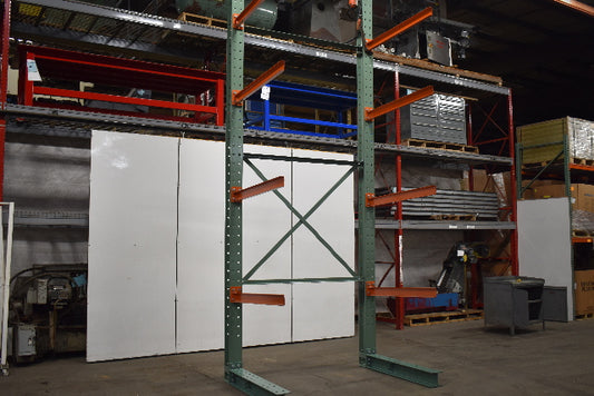 Cantilever Rack 1-Sided 16' Tall 72" Bracing Bolt Together 48" 1600Lb Cap Arms - Starter NEW