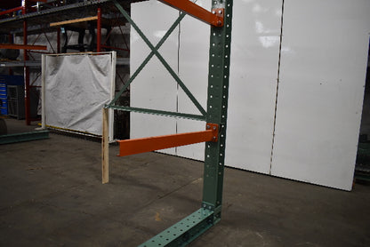 Cantilever Rack 1-Sided 16' Tall 72" Bracing Bolt Together 48" 1600Lb Cap Arms - Add-On NEW