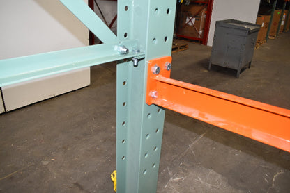 Cantilever Rack 1-Sided 16' Tall 72" Bracing Bolt Together 48" 1600Lb Cap Arms - Add-On NEW