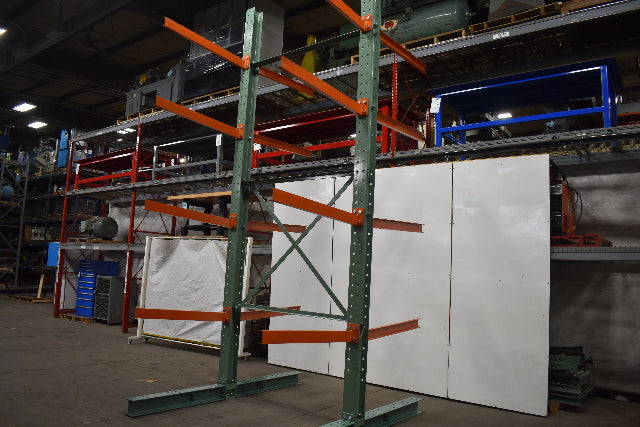Cantilever Rack 2-Sided 16' Tall 72" Bracing Bolt Together 48" 1600Lb Cap Arms - Starter NEW