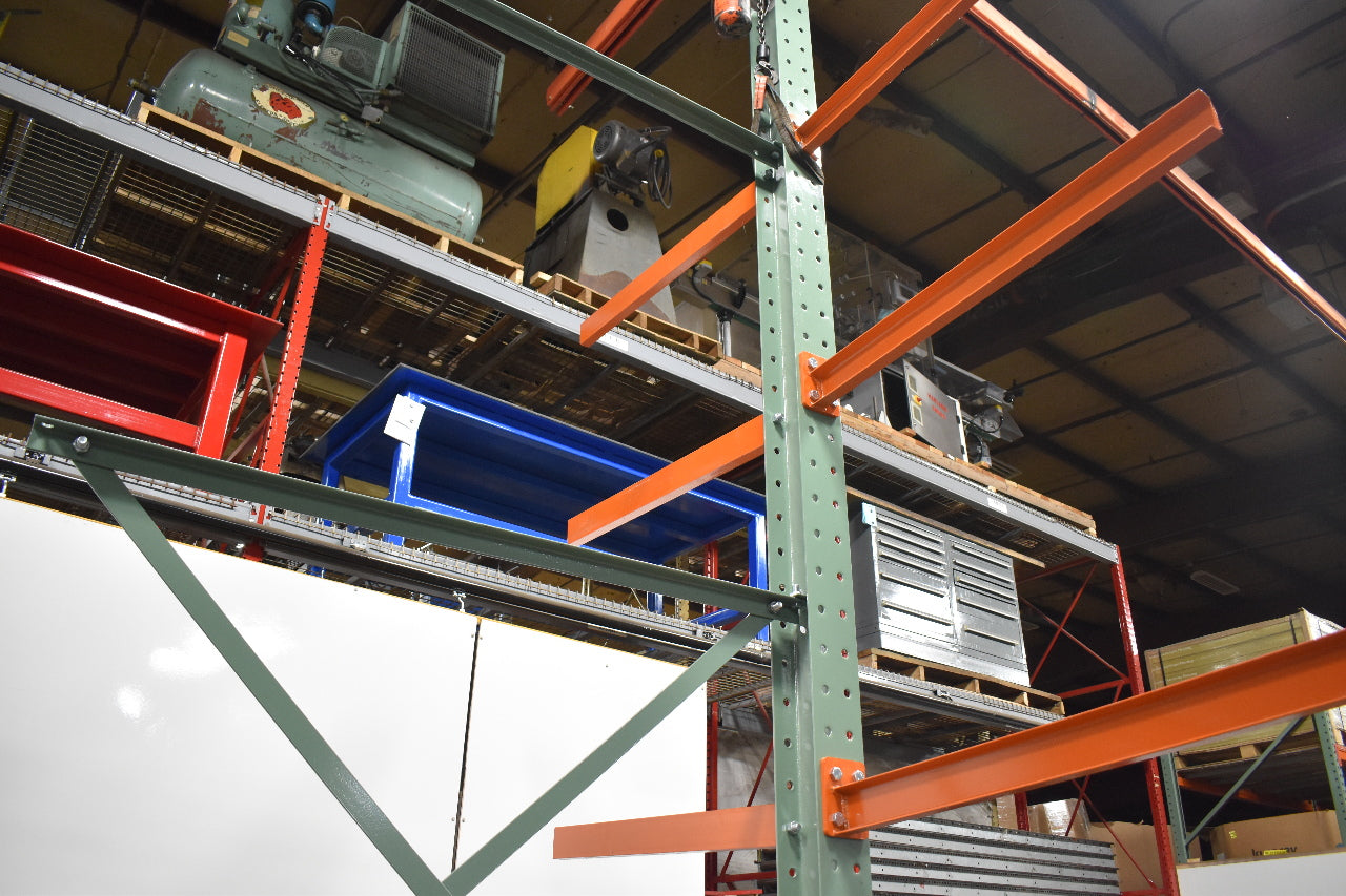 Cantilever Rack 2-Sided 16' Tall 72" Bracing Bolt Together 48" 1600Lb Cap Arms - Add-On NEW
