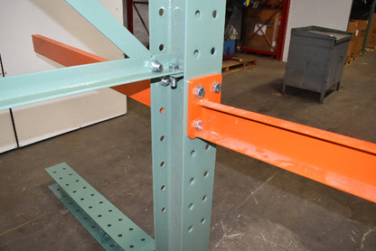 Cantilever Rack 2-Sided 16' Tall 72" Bracing Bolt Together 48" 1600Lb Cap Arms - Add-On NEW