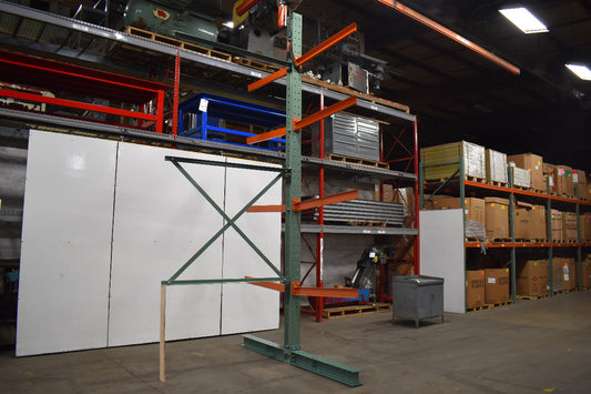 Cantilever Rack 2-Sided 16' Tall 72" Bracing Bolt Together 48" 1600Lb Cap Arms - Add-On NEW