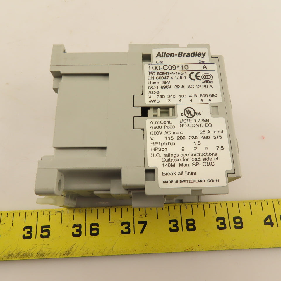 Allen Bradley 100-C09KD10 Contactor Relay 600V 25A 3Ph 7.5Hp 110/120V Coil