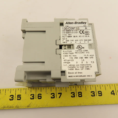 Allen Bradley 100-C09KD10 Contactor Relay 600V 25A 3Ph 7.5Hp 110/120V Coil