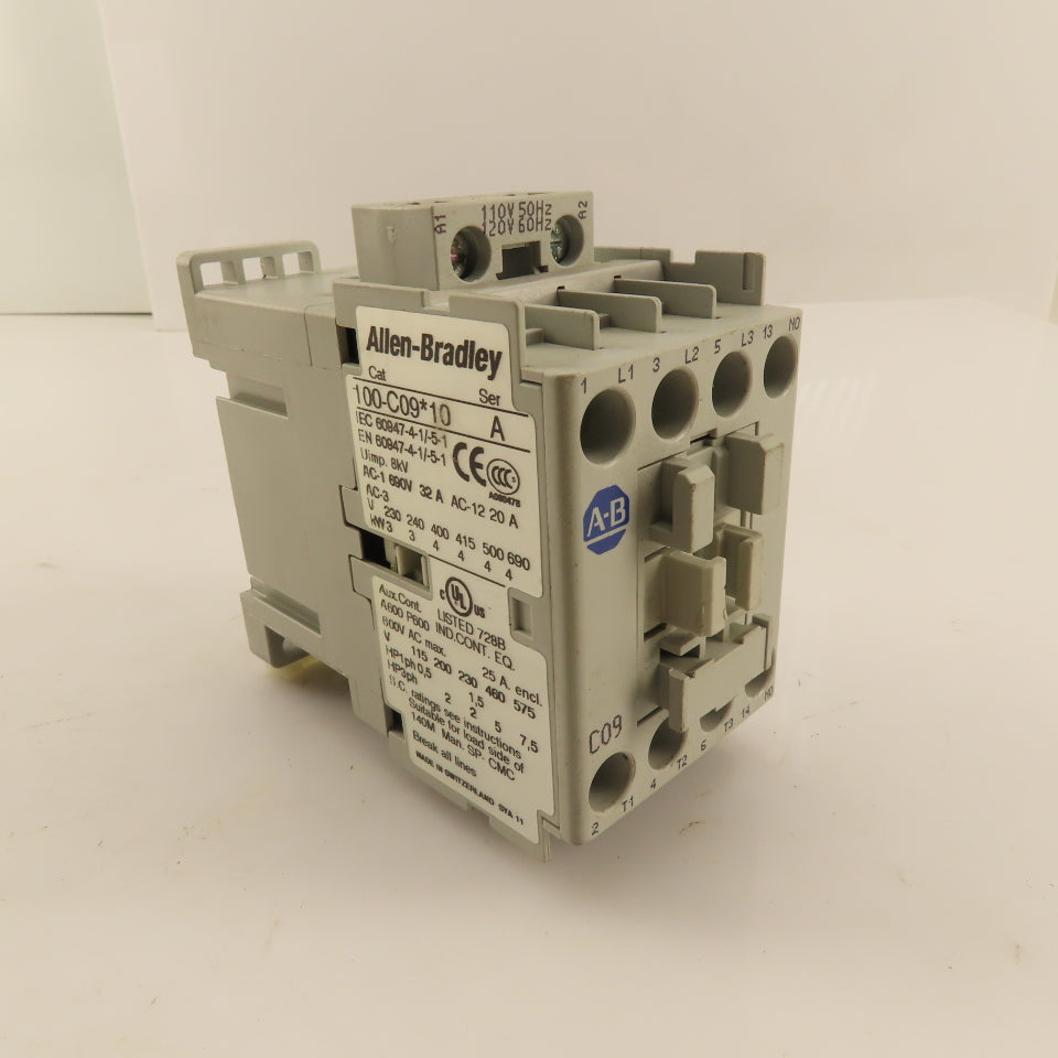 Allen Bradley 100-C09KD10 Contactor Relay 600V 25A 3Ph 7.5Hp 110/120V Coil