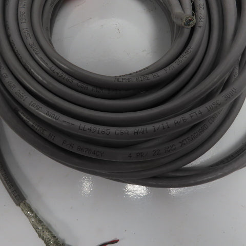 Alpha Wire 86704CY 22AWG 4 Pair 300V Shielded Xtraguard Flex Data Cable 47'