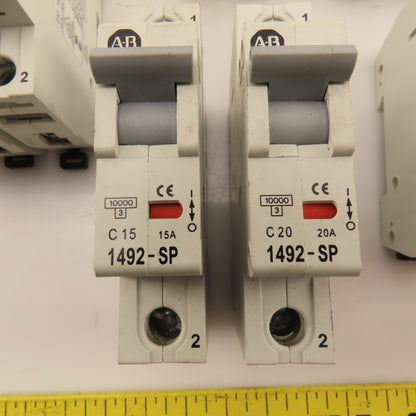 Allen Bradley 1492-SP Circuit Breaker 2, 4, 6, 10, 15, 20A Mixed Lot 12
