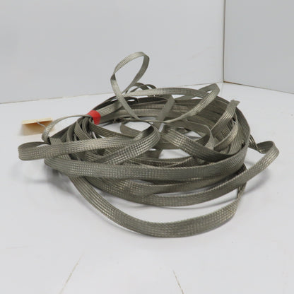 1/2" Wide Flat Braided Tinned Copper Grounding Sleeve 60'