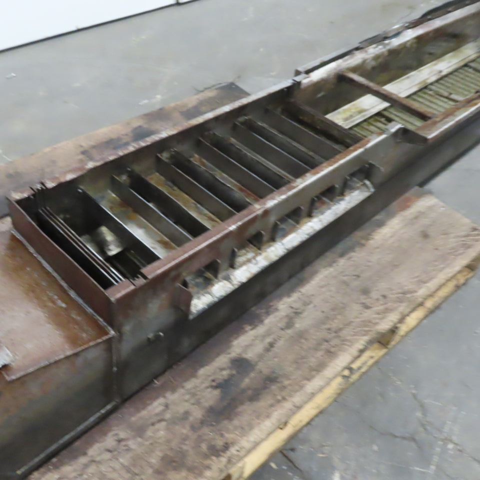 Hennig KUP-0257-00 Incline Chip Conveyor 8" Belt 8FPM 42" to 56" Disch 220V 3Ph
