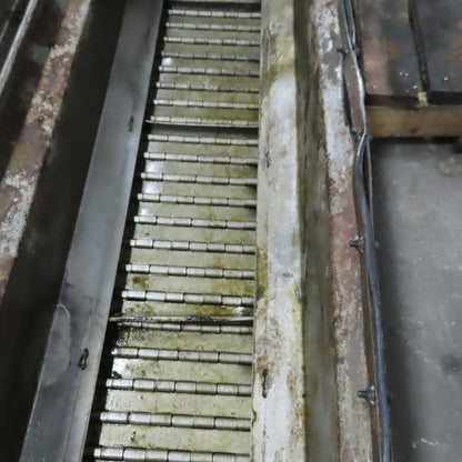 Hennig KUP-0257-00 Incline Chip Conveyor 8" Belt 8FPM 42" to 56" Disch 220V 3Ph