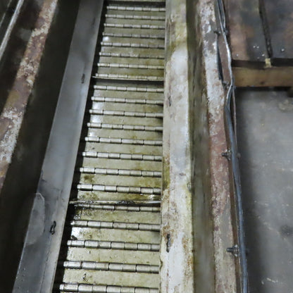 Hennig KUP-0257-00 Incline Chip Conveyor 8" Belt 8FPM 42" to 56" Disch 220V 3Ph