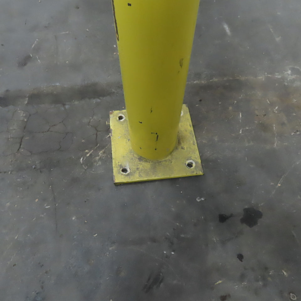 6-3/4" OD x 36" Tall 12" x 12" Base Floor Mount Guard Column Post Safety Yellow