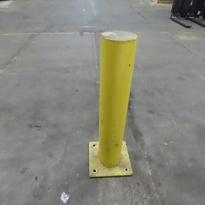6-3/4" OD x 36" Tall 12" x 12" Base Floor Mount Guard Column Post Safety Yellow