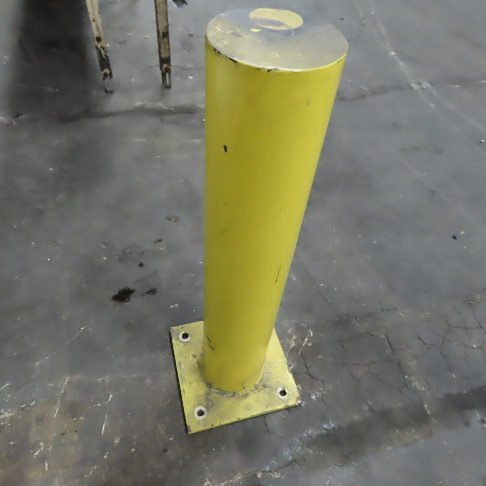 6-3/4" OD x 36" Tall 12" x 12" Base Floor Mount Guard Column Post Safety Yellow
