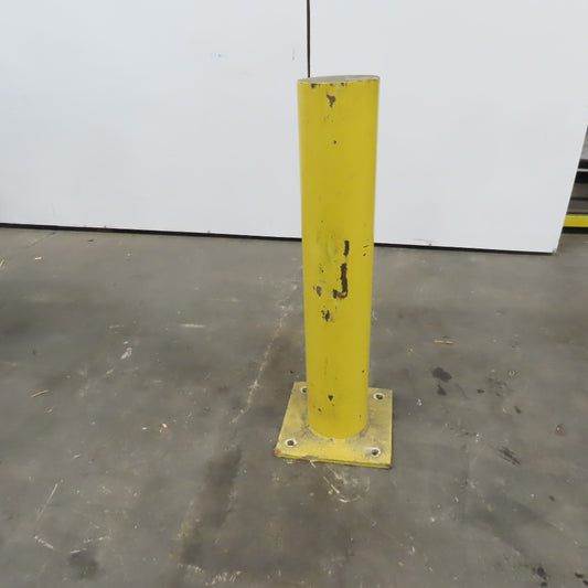6-3/4" OD x 36" Tall 12" x 12" Base Floor Mount Guard Column Post Safety Yellow