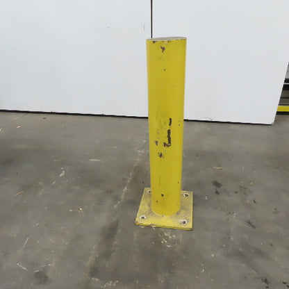 6-3/4" OD x 36" Tall 12" x 12" Base Floor Mount Guard Column Post Safety Yellow