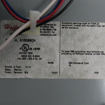 ID Technology 10"x8"x6" Electrical Enclosure W/PS-65-R16VAI Power Supply