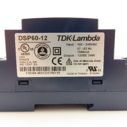 TDK Lambda DSP60-12 100-240VDC Input 12VDC Output Adjustable Power Supply