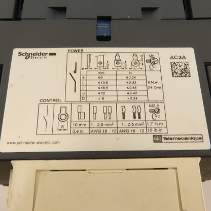 Schneider LC1D50A6 600V 40Hp 3Ph Contactor 120 Coil