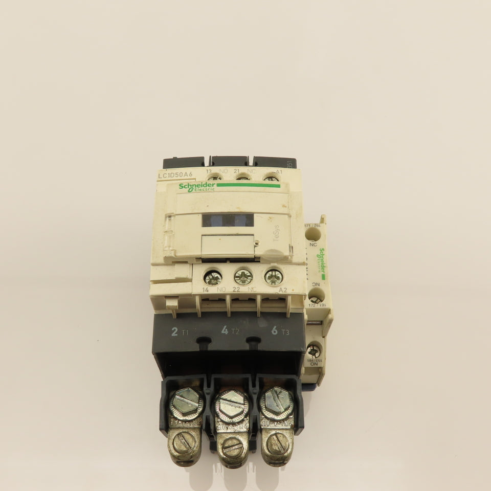 Schneider LC1D50A6 600V 40Hp 3Ph Contactor 120 Coil