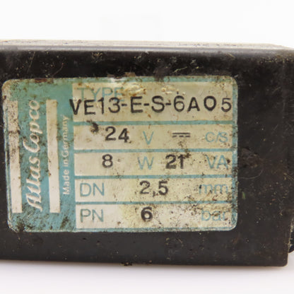 Atlas Copco VE13-E-S-6A05 24VDC Single Solenoid Valve