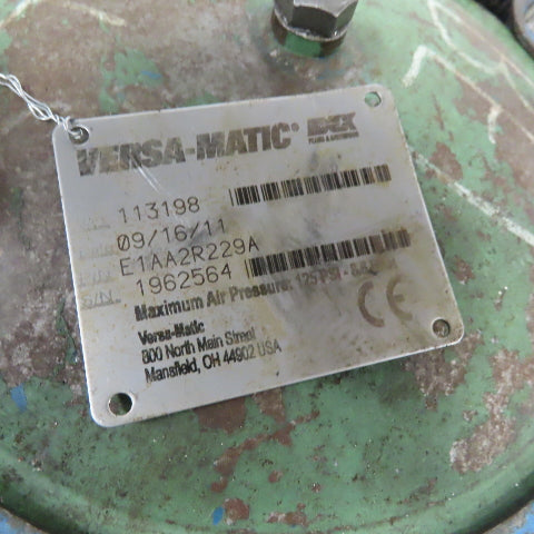 Versamatic E1AA2R229A 1" Air Operated Diaphragm Pump Oil Filter Cart Oil Recycle