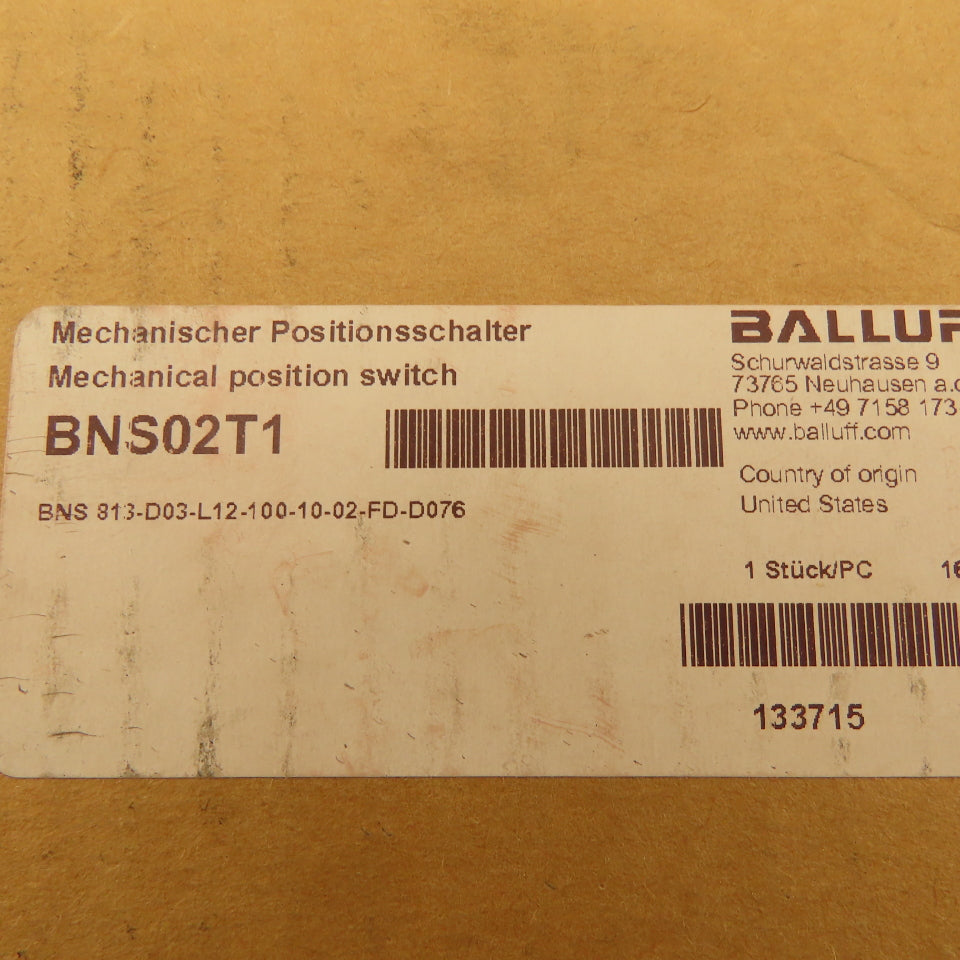 Balluff BNS02T1 3 Position Roller Plunger Limit Switch