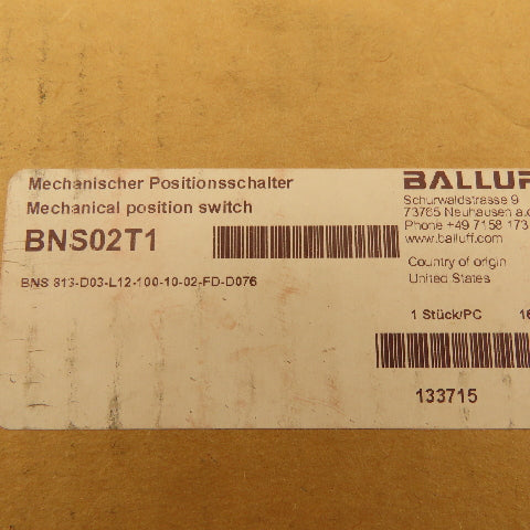 Balluff BNS02T1 3 Position Roller Plunger Limit Switch