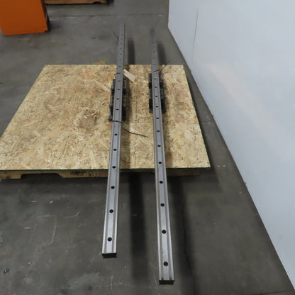 NSK LGY55 Linear Guide Rail W/ (2) Bearings 103-5/16" Long Lot of 2