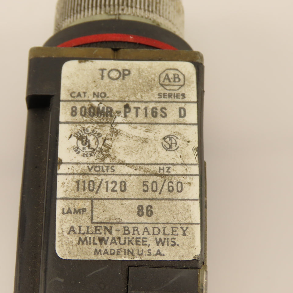 Allen Bradley 800M-XAS Green Illuminated Push Button 300VAC