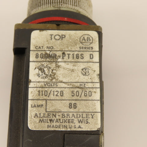 Allen Bradley 800M-XAS Green Illuminated Push Button 300VAC