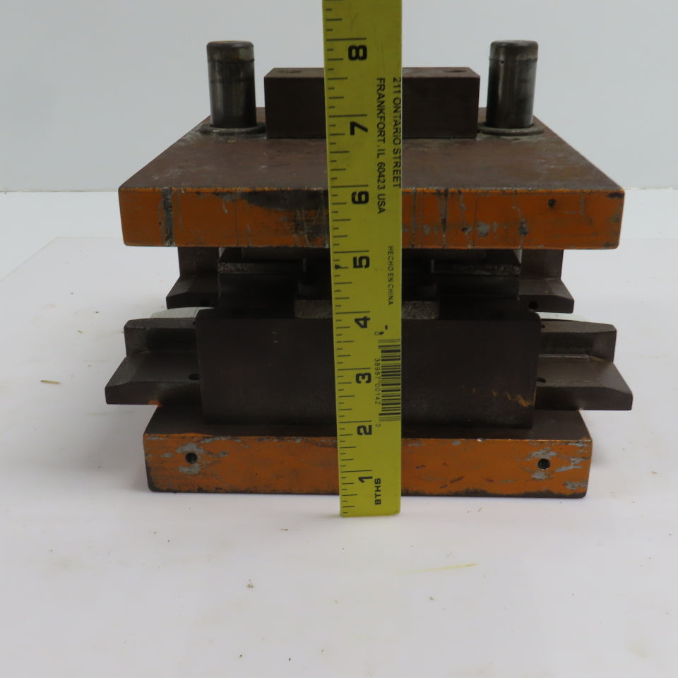 Double Sided Offset Post Punch Press Die/Shoe Set 9-1/2" FB x 8" W 5-1/8" Throat