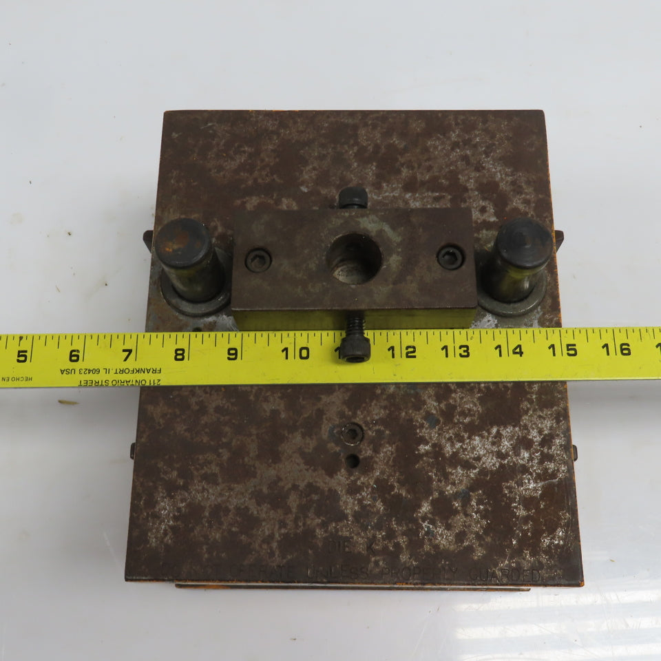 Double Sided Offset Post Punch Press Die/Shoe Set 9-1/2" FB x 8" W 5-1/8" Throat