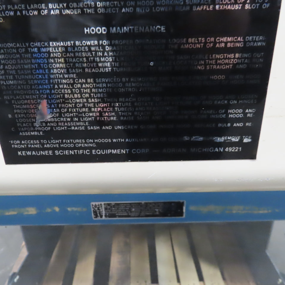 Kewaunee Scientific 26"x36" Airflow Supreme Fume Hood