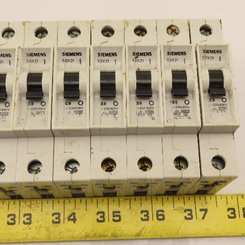 Siemens 5SX21 Single Pole Circuit Breaker 6A 230/400V B6 C6 Lot Of 8