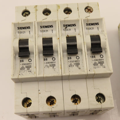 Siemens 5SX21 Single Pole Circuit Breaker 6A 230/400V B6 C6 Lot Of 8